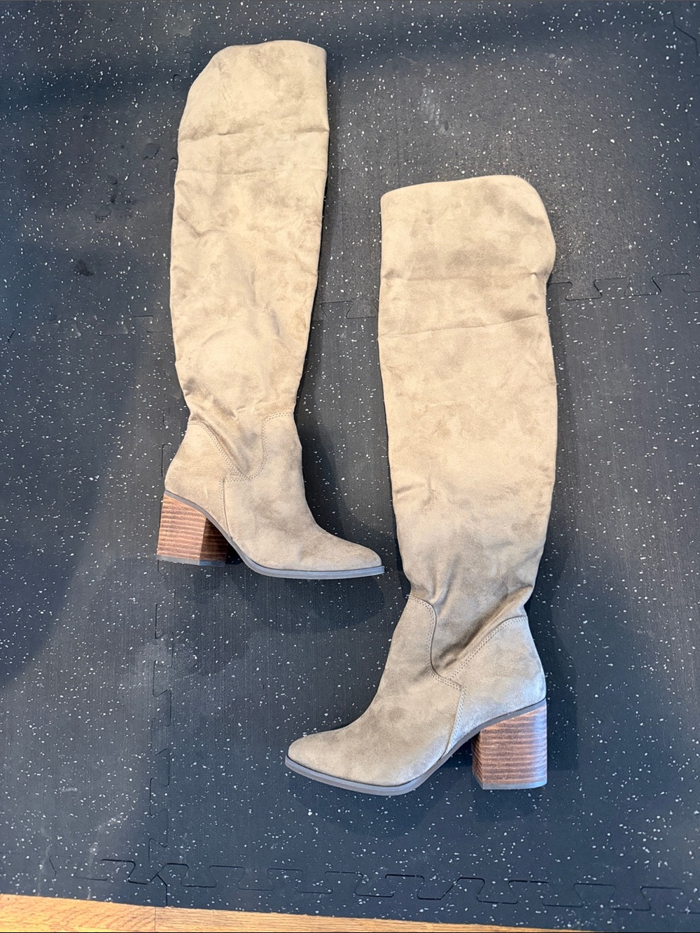 Nordstrom Taupe Suede Over-the-Knee Block Heel Boots